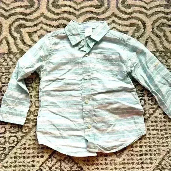 Janie and Jack blue stripe dress shirt for boys size 2T - Picture 1 of 2